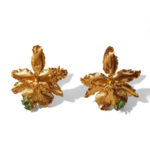 Aretes Orquidea Odontoglossum Esmeralda saucos