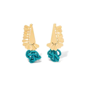 Aretes Monserrate Grandes Tejidos dorados